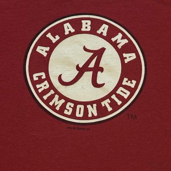 VTG Y2K Alabama Crimson Tide T Shirt Boxy XL Licensed Red Delta Weight NCAA - Picture 2 of 9
